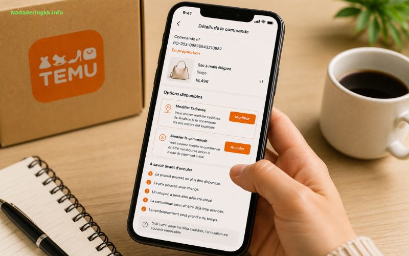 Changer adresse commande Temu peut-on changer son adresse après commande