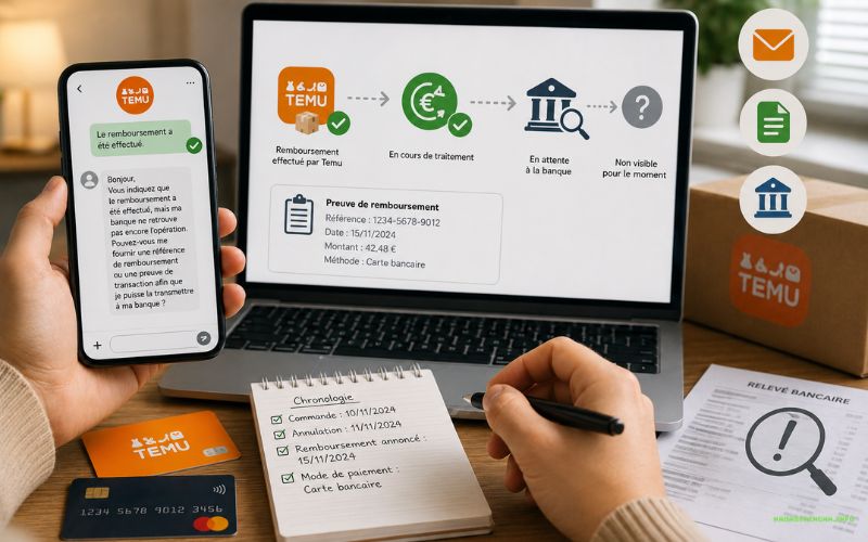 Commande Temu annulée pourquoi le remboursement peut prendre plusieurs jours