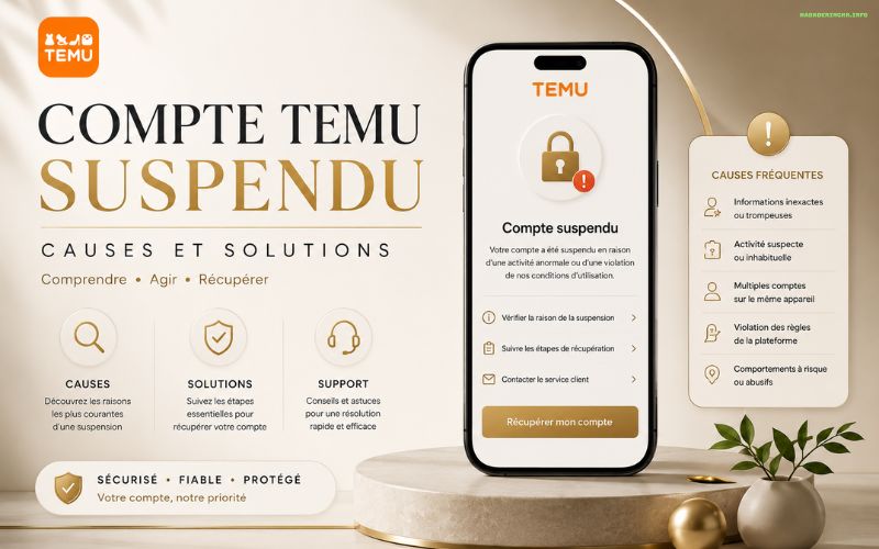 Compte Temu suspendu tutoriel complet 2026