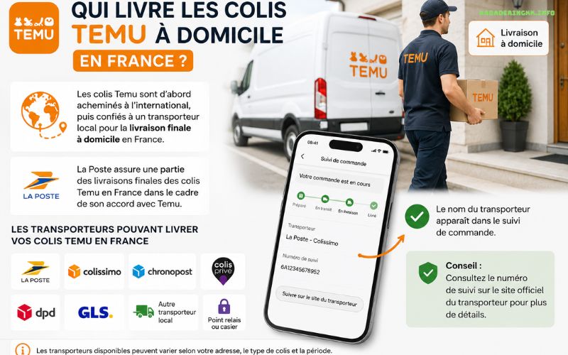 Livraison Temu à domicile délais, suivi et étapes de livraison