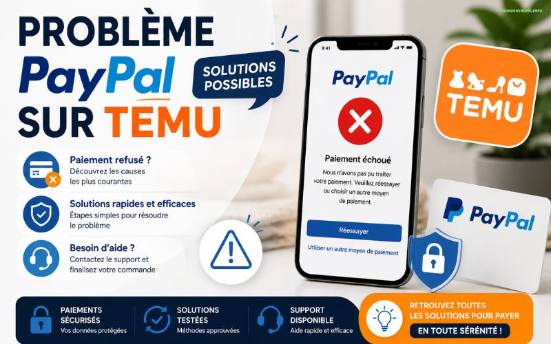 Problème PayPal sur Temu comment résoudre un paiement refusé