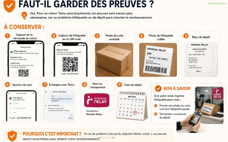 Retour Temu sans imprimante mode d’emploi étape par étape