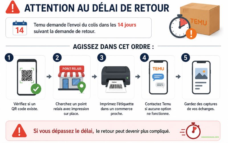 Retour Temu sans imprimante peut-on retourner un colis sans étiquette