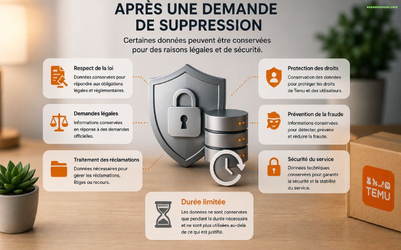 Supprimer données personnelles Temu méthode simple et rapide