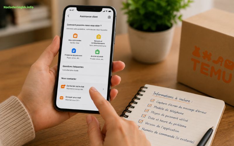 Temu impossible de commander application comment débloquer la commande