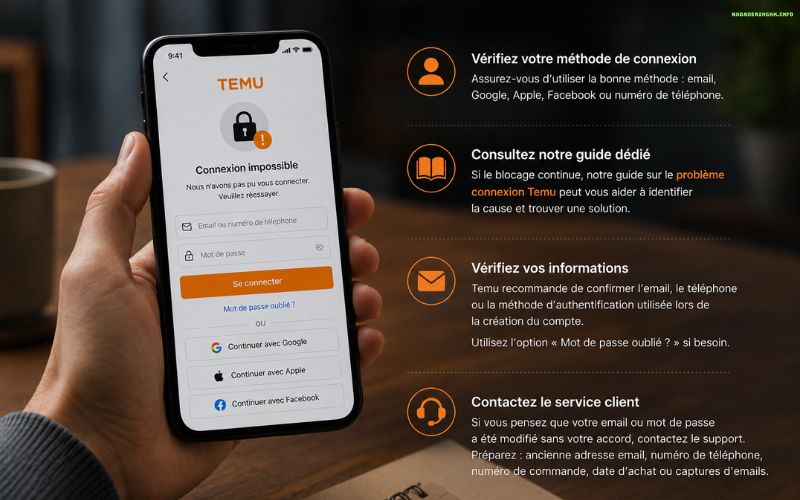 Temu sécurité compte paramètres et bonnes pratiques