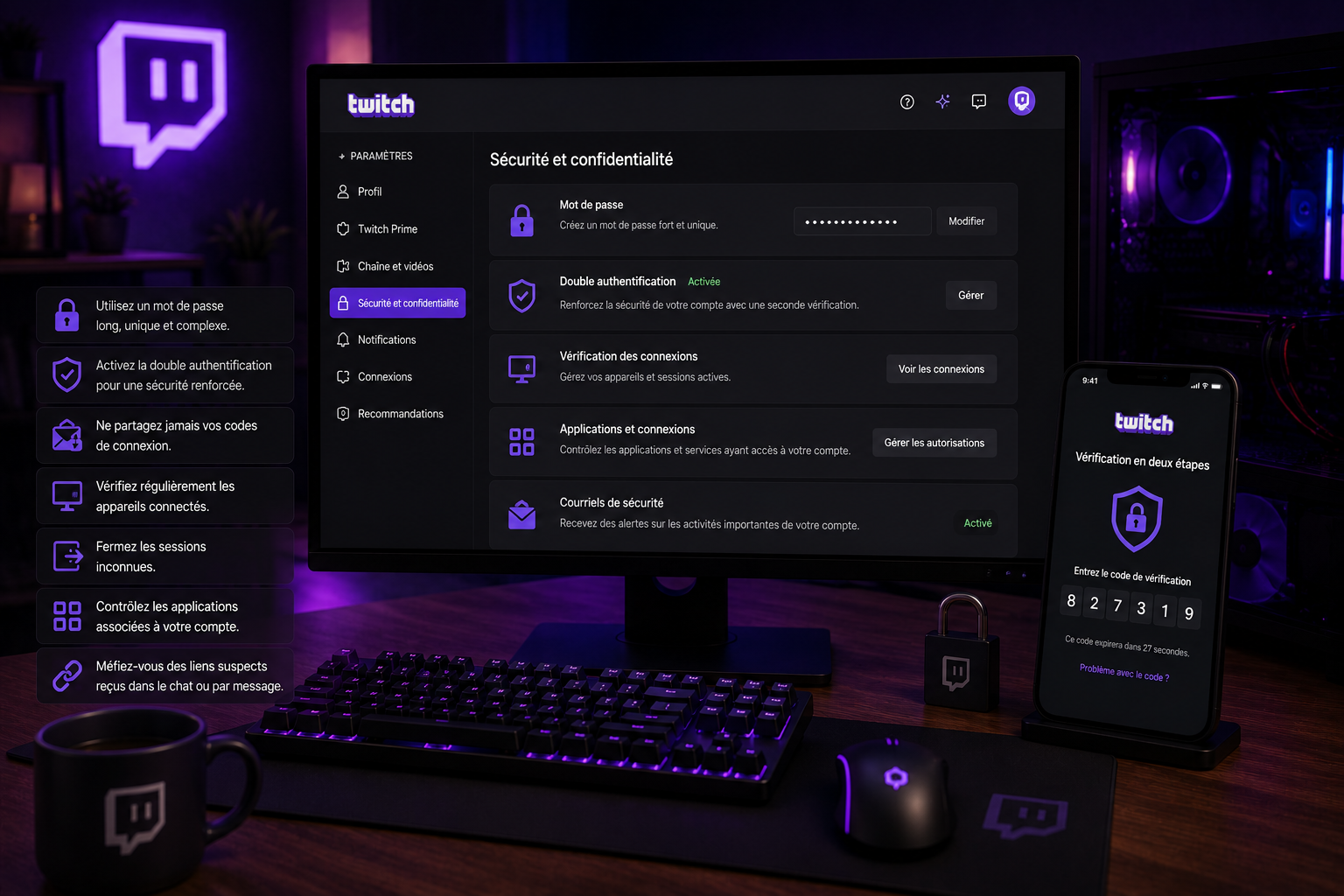 Débuter sur Twitch compte, chat, abonnements et premier live