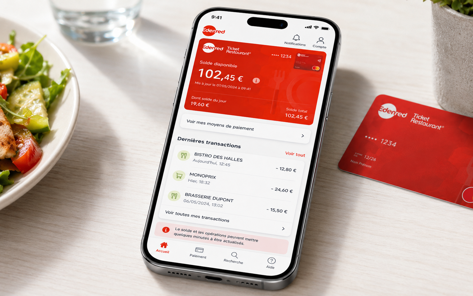 Edenred votre carte Ticket Restaurant toujours à portée de main