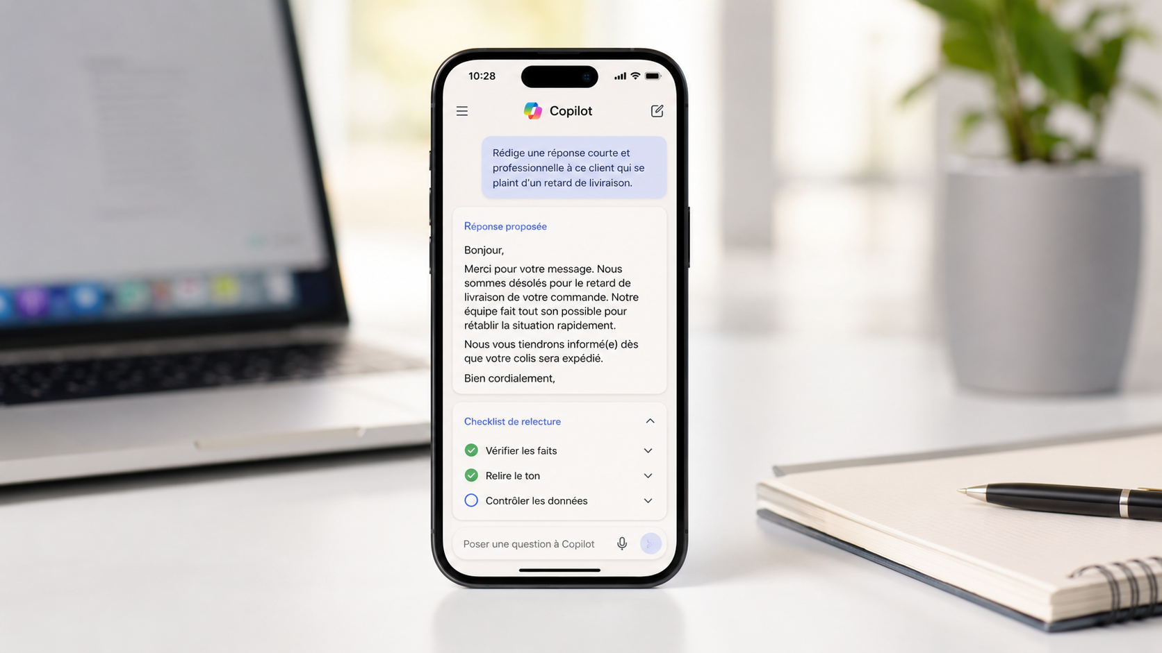 Microsoft Copilot résumer, écrire et gagner du temps