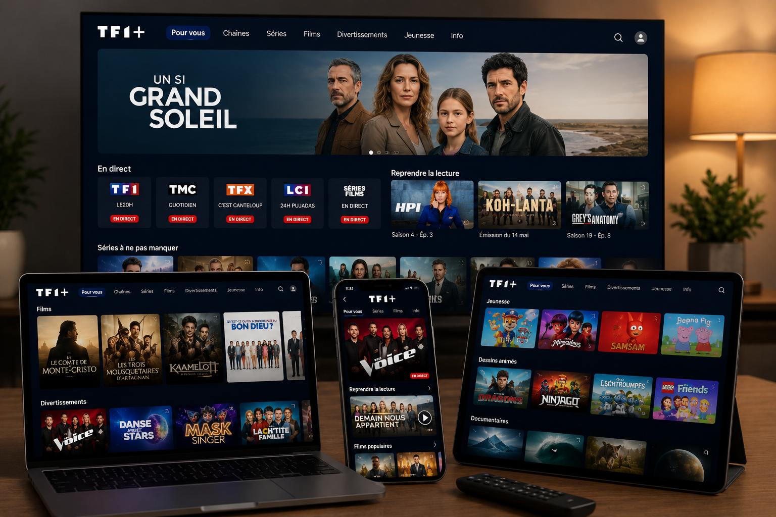 TF1+ le meilleur du divertissement en direct et à la demande
