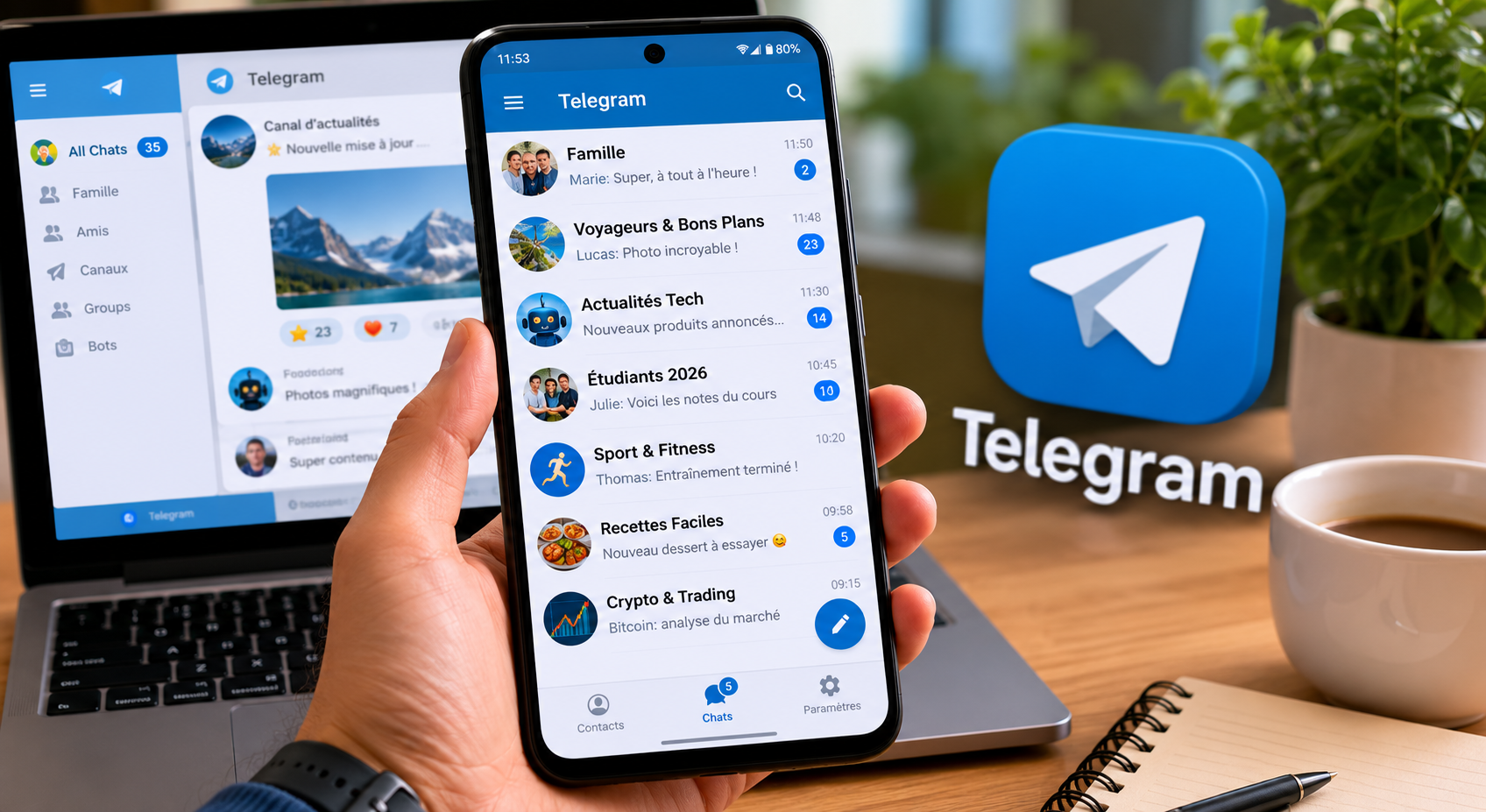 Telegram une messagerie complète pour Android