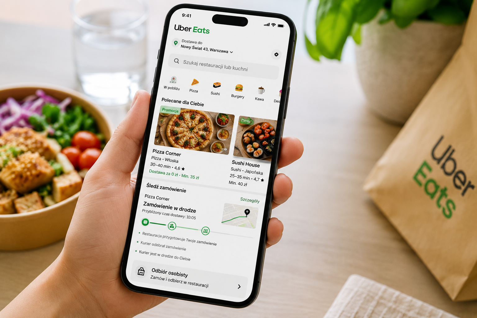 Uber Eats restauracje i dostawa w jednej aplikacji