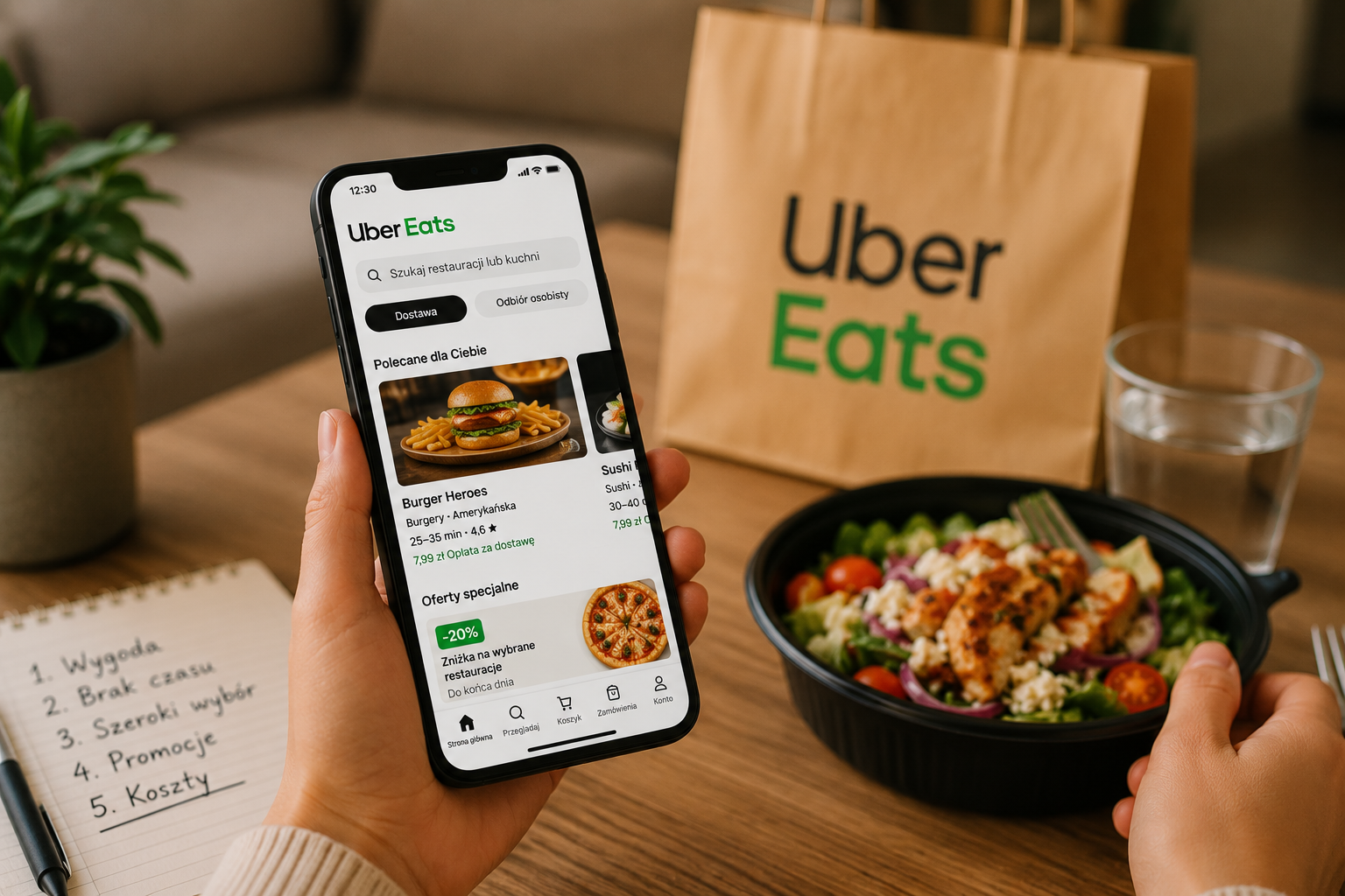Uber Eats wygodna aplikacja do zamawiania jedzenia